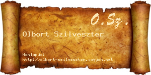 Olbort Szilveszter névjegykártya